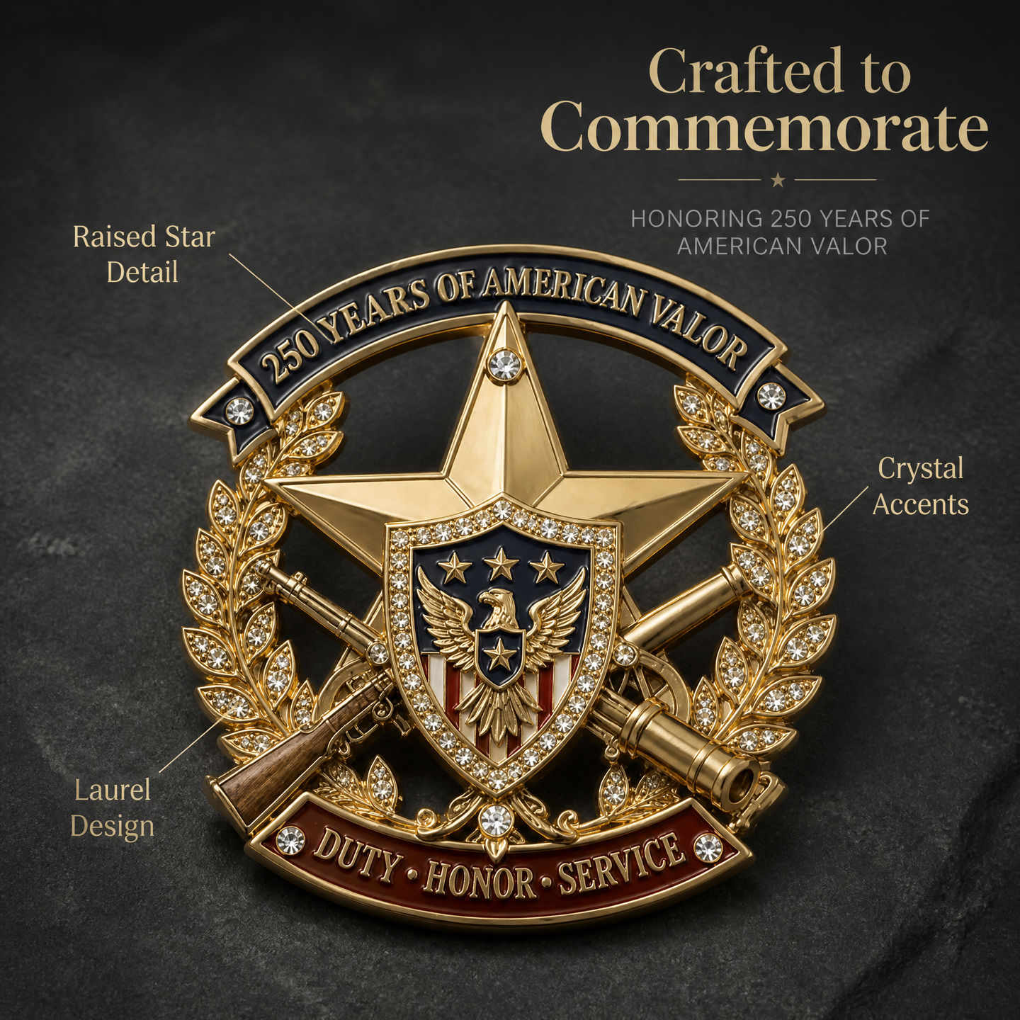 The "American Valor" 250th Anniversary Commemorative Heirloom | Tribute to Duty, Honor & Service 🇺🇸🦅