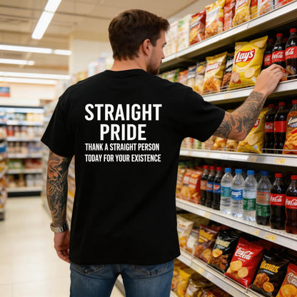 🏆Last Day Promo: 67% OFF 👕😄 Straight Pride Graphic Tee – Funny Unisex Cotton T-Shirt