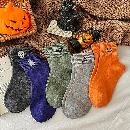 Halloween Embroidered Ankle Socks 🎃