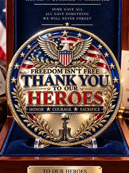 Freedom Isn’t Free – Thank You to Our Heroes Double-Sided Memorial Medallion