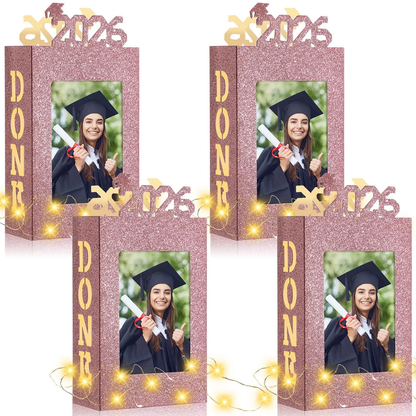 4/8Pcs Graduation Centerpieces for Class of 2026 Fit 4x6in Photo | Fillable Picture Box