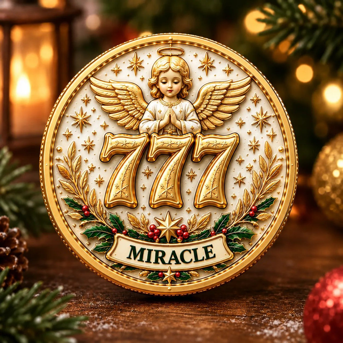 🎄✨ Lucky 777 Christmas Blessing Coin — Holiday Collectible Keepsake 🎁