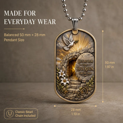 ✝️ "The Ultimate Love" Reversible Christian Dog Tag Necklace | Jesus Crucifix & Empty Tomb