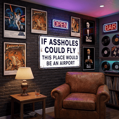 "If Assholes Could Fly" Vintage Metal Sign