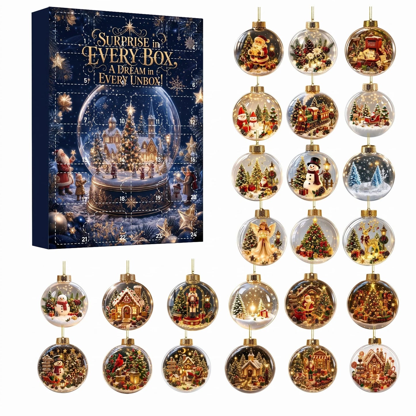 🎄 24-Day Christmas Mystery Ornament Advent Calendar