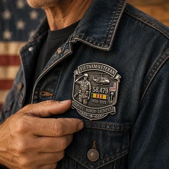 Vietnam Veteran Commemorative Pin Brooch