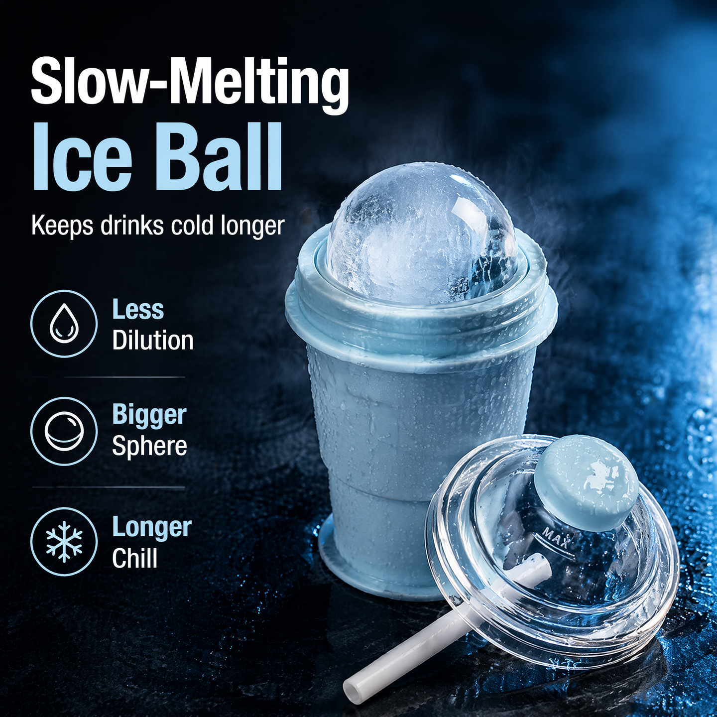 🧊✨ 3-in-1 Foldable Ice Ball Cup