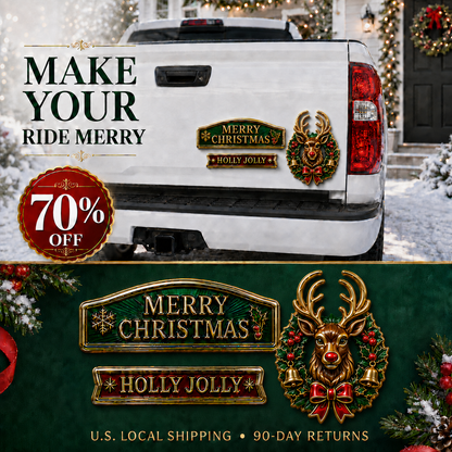⚡50K+ SOLD!🔥 3-Piece Christmas Car Emblem Metal Badge Set – Multiple Festive Character Styles Available