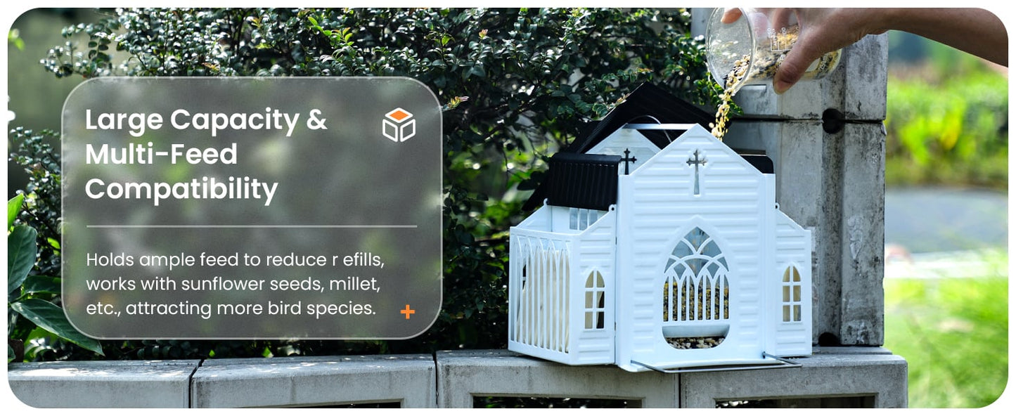 ✝️Last Day 49% OFF-🔥Church-Shaped Metal Solar Bird Feeder🎁Buy 2 Free Shipping