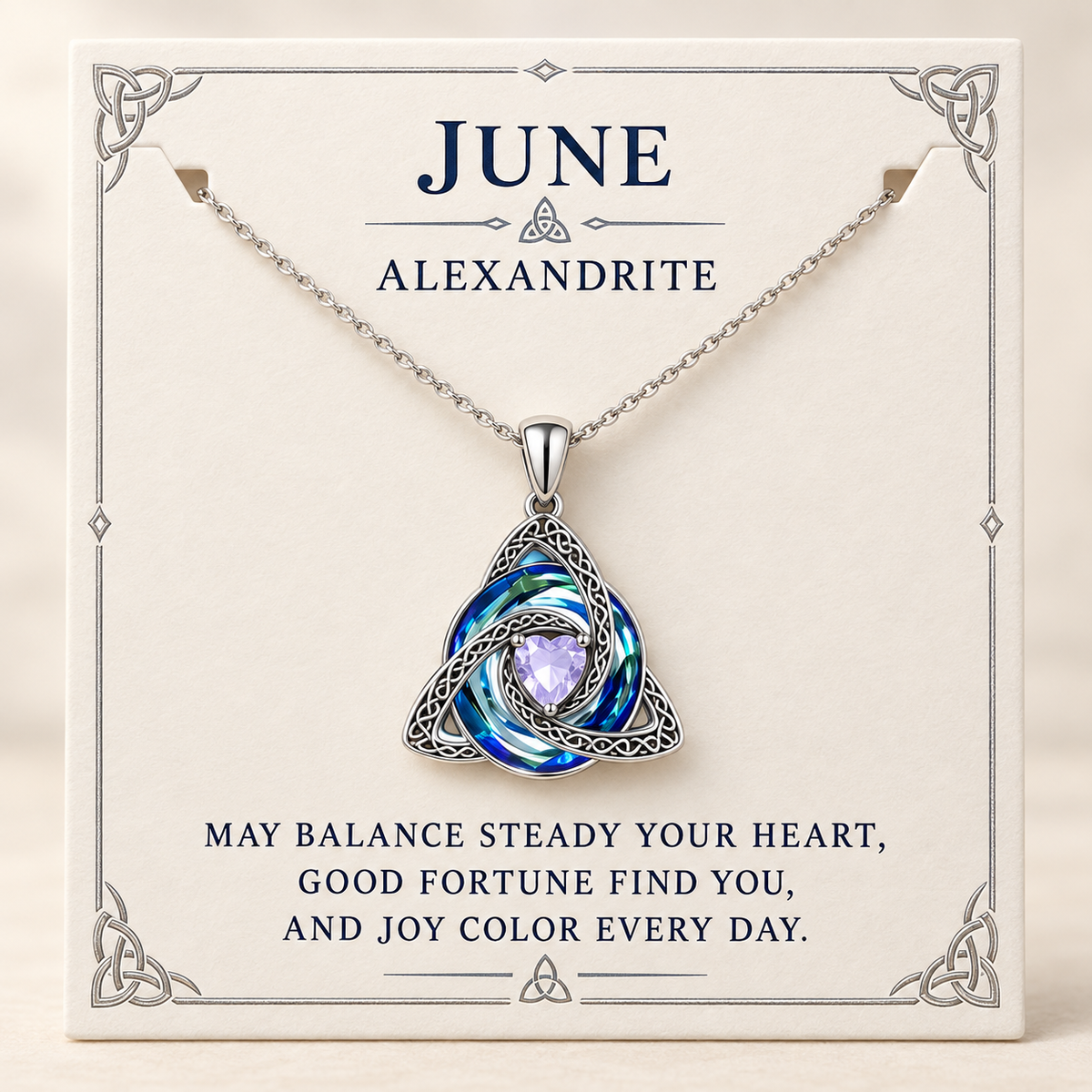 ♾️💖Birthstone Celtic Knot Necklace with cards
