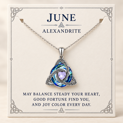 ♾️💖Birthstone Celtic Knot Necklace with cards
