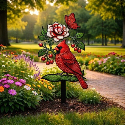 🐦Cardinal Art Garden Stake💥