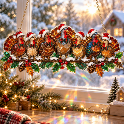 ✨ Whimsical Winter Suncatchers(11 types) | Shatterproof "Stained-Glass" Acrylic Window Hangings 🎄
