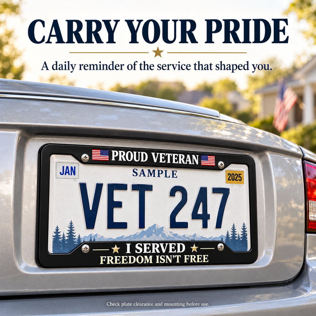 Veteran Metal License Plate Frame | Built for Those Who Served — And Those Who Never Forgot.