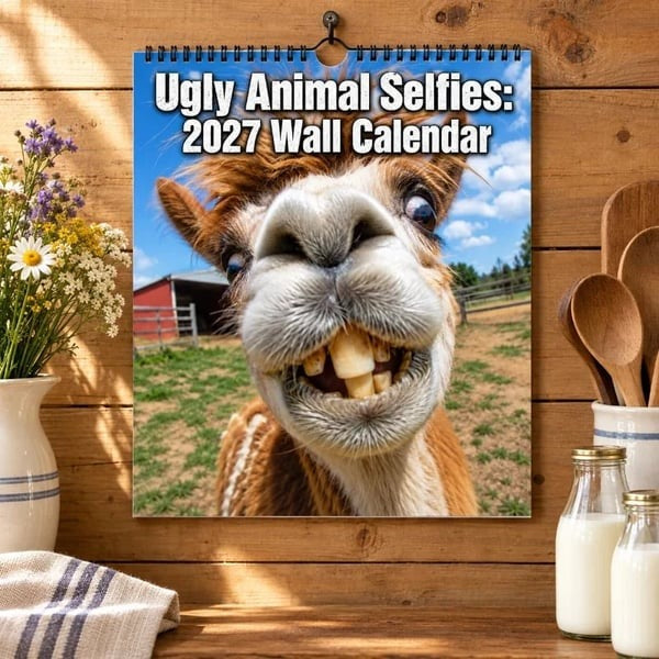 📸😂2027 Ugly Animal Selfies Wall Calendar