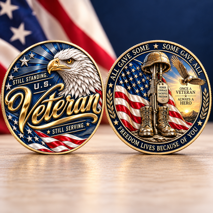 Still Standing U.S. Veteran Commemorative Medal – “Once a Veteran, Always a Hero” Patriotic Tribute Keepsake