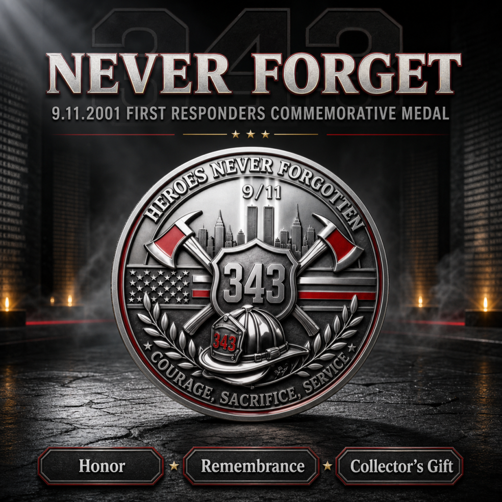 Never Forget 9.11.2001 First Responders Commemorative Metal Medal