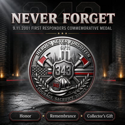 Never Forget 9.11.2001 First Responders Commemorative Metal Medal