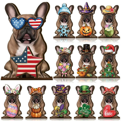 🔥 LAST DAY 49% OFF 🐾 Interchangeable Seasonal Animal Wooden Decor Set