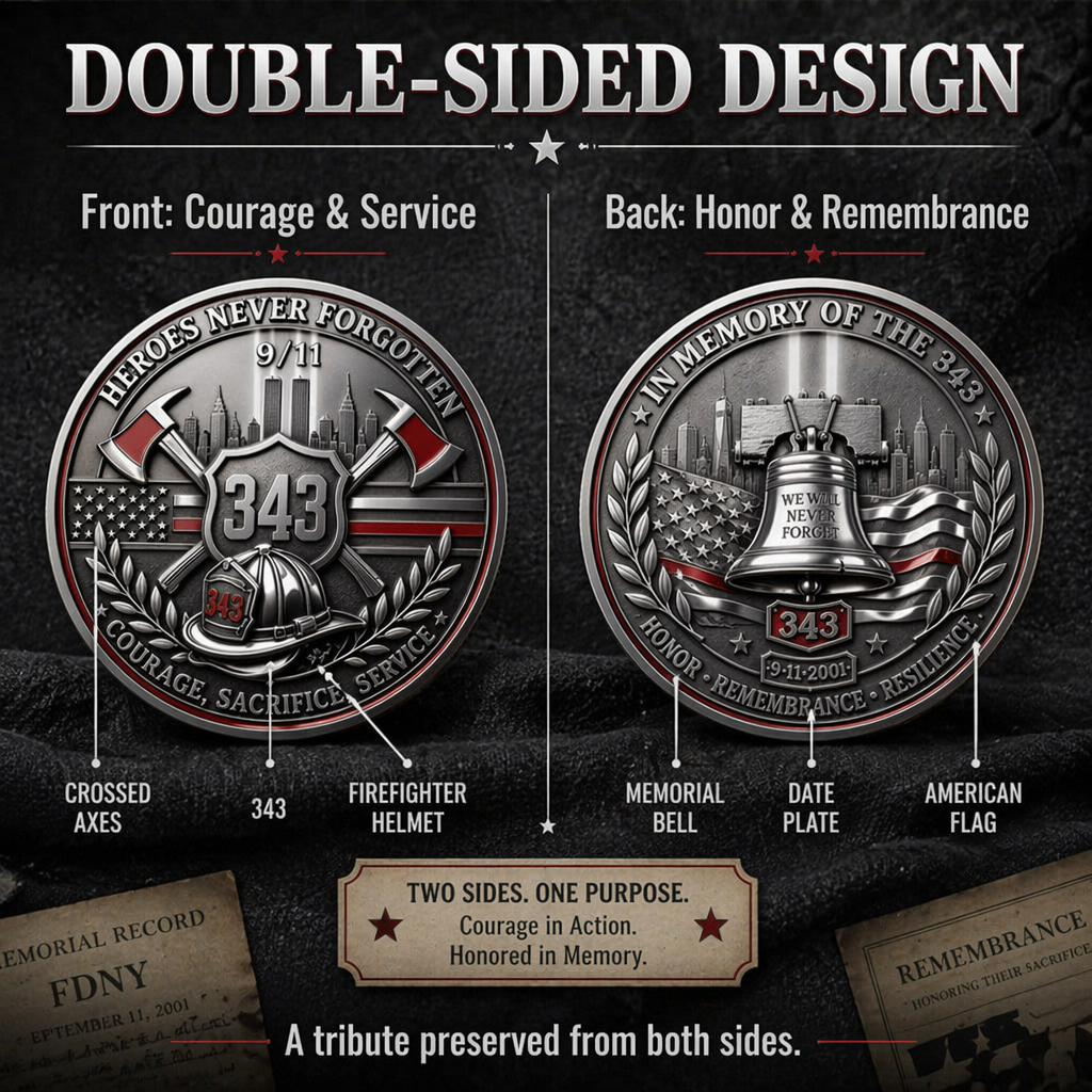 Never Forget 9.11.2001 First Responders Commemorative Metal Medal