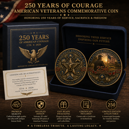 🇺🇸 Limited Edition 250th Anniversary Commemorative Veteran Coin (1776-2026) | The Ultimate Keepsake & Challenge Coin 🦅