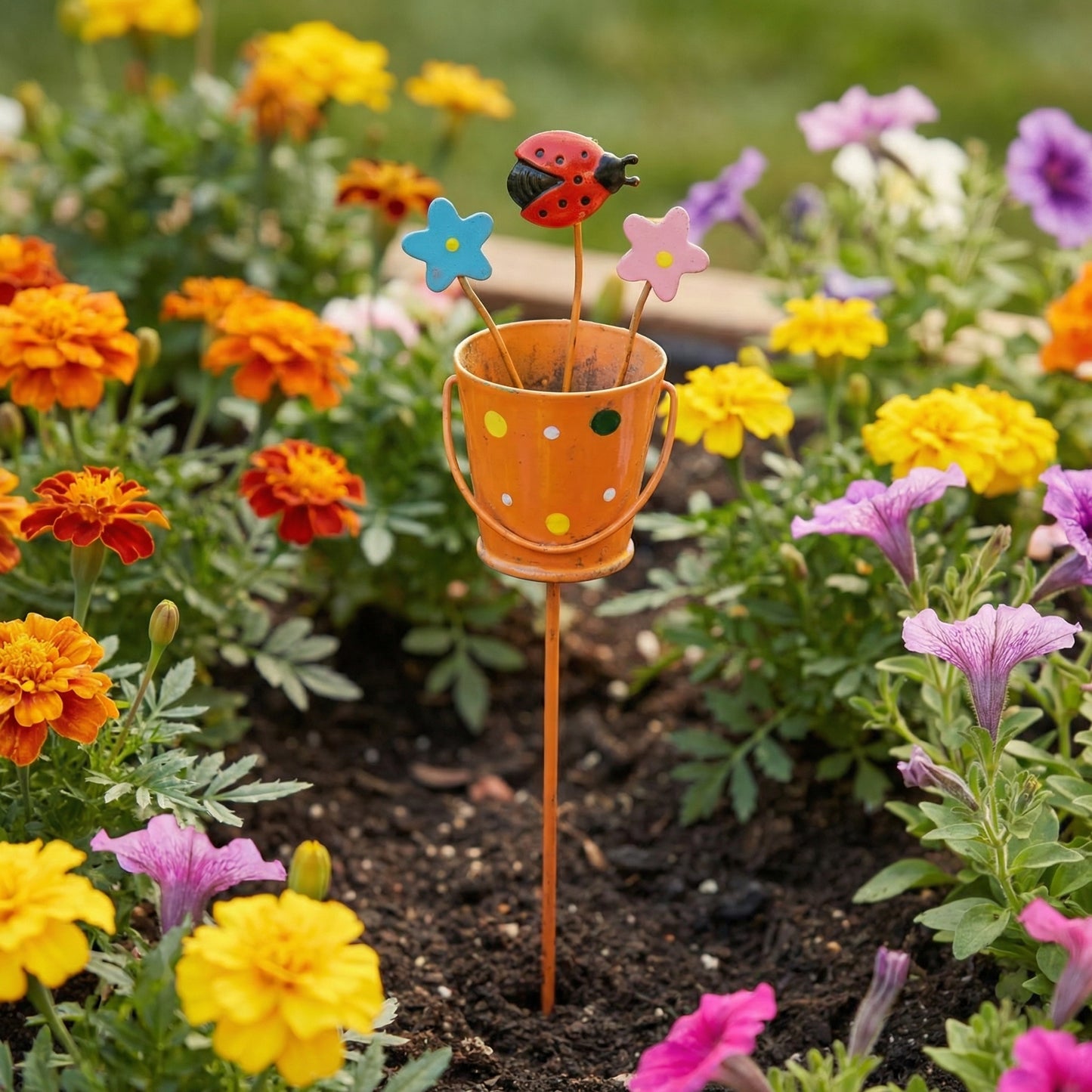 🔥Last Day 49% OFF-Set of 3 Metal Flower Pot Garden Stakes