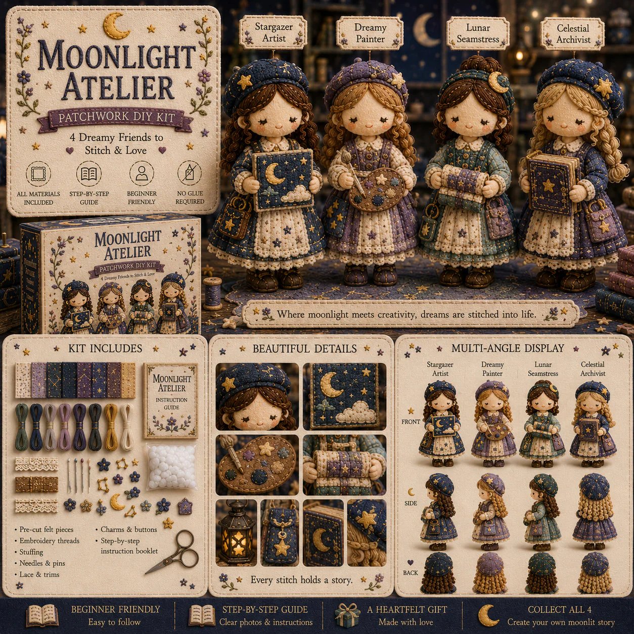 Last Day:49% OFF🧵 Tiny Worlds Collection – Patchwork DIY Kit Series