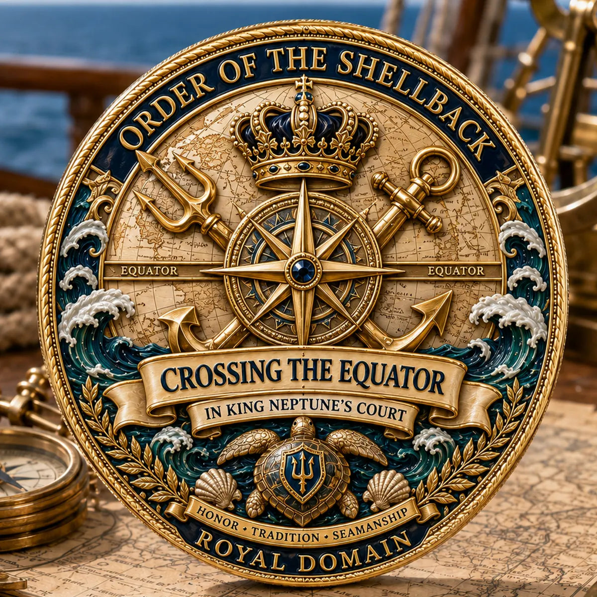 👑King Neptune’s Court – Crossing the Equator Commemorative Metal Medal