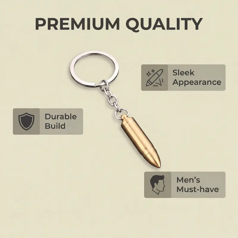 🔥Last Day 49% OFF-Army Style Metallic Bullet Keychain