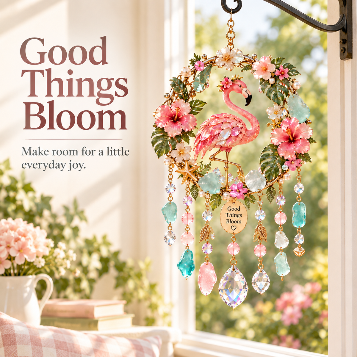 Whimsical Acrylic Wind Chime Suncatchers | Meaningful Animal Pendants with Sparkling Crystals ✨