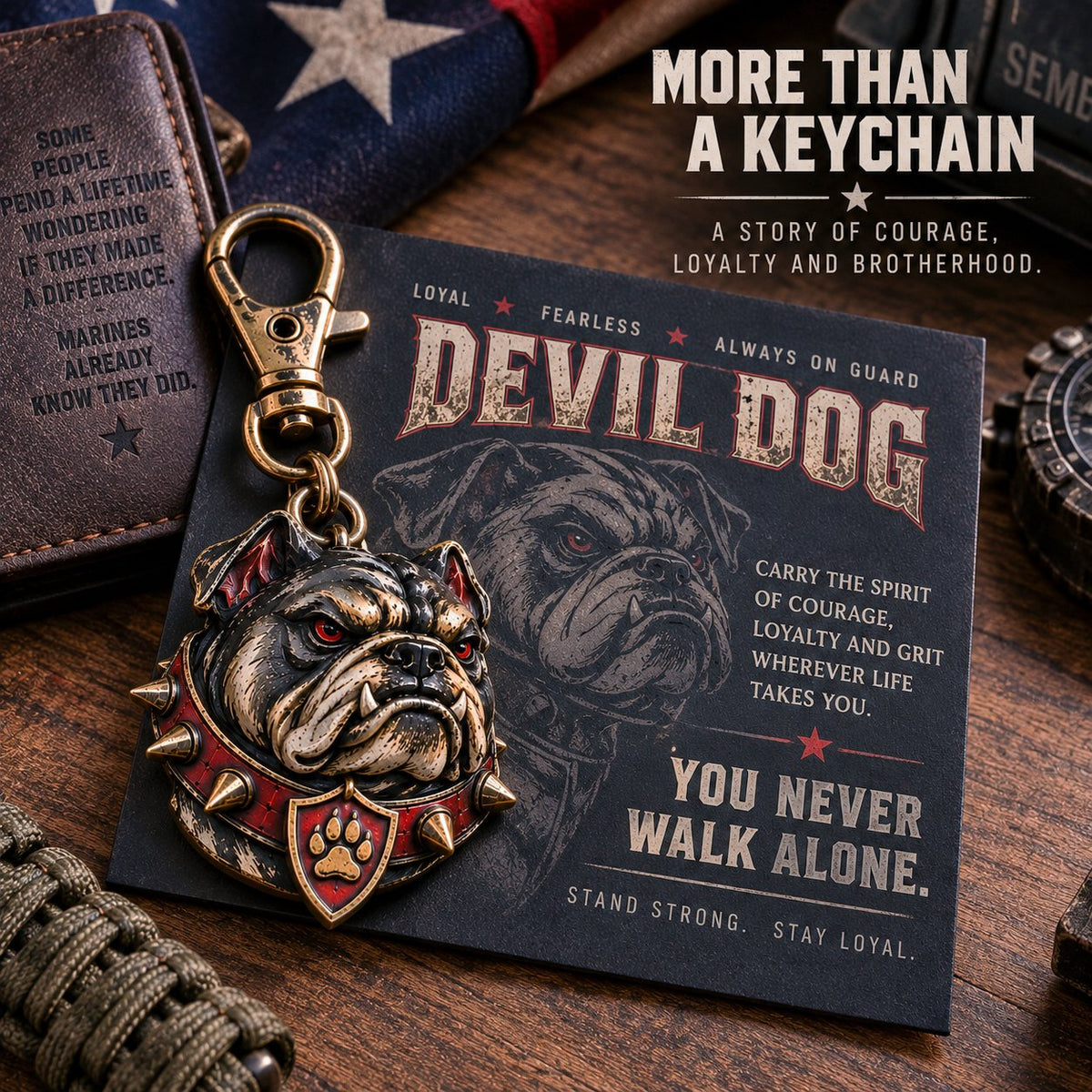 🔥LAST DAY 50% OFF - 🐶 Devil Dog Guardian Metal Keepsake Keychain With Card