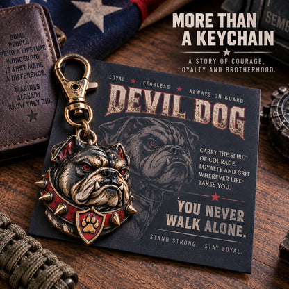 🔥LAST DAY 50% OFF - 🐶 Devil Dog Guardian Metal Keepsake Keychain With Card