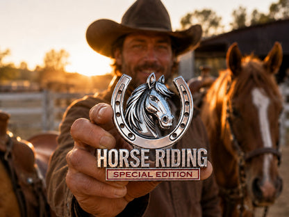 🐎 Horse Riding Special Edition Chrome Metal Car Emblem