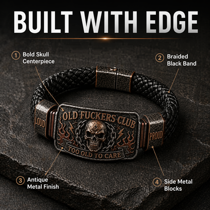 🔥Last Day 50% OFF 💀 OLD FUCKERS CLUB Skull Bracelet