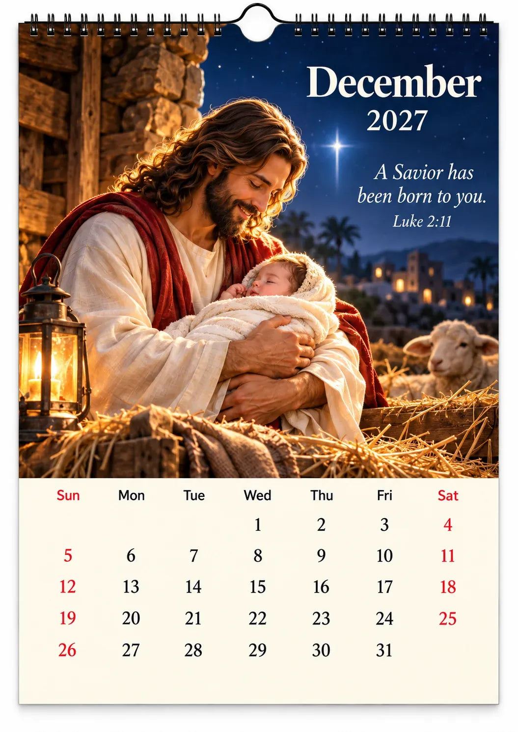 ✝️ 2027 Seasons of Faith Wall Calendar | 12 Months of Christian-Inspired Artwork, Peaceful Countryside Scenes & Shepherd Imagery for Home, Prayer Spaces & Meaningful Gifts 🌿