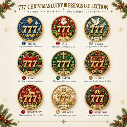 🎄✨ Lucky 777 Christmas Blessing Coin — Holiday Collectible Keepsake 🎁