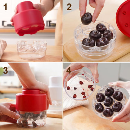 🍒 Efficient 7-Hole Cherry Pitter Tool