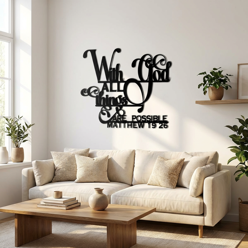 Con Dios, Todo es Posible – Arte de Pared de Metal