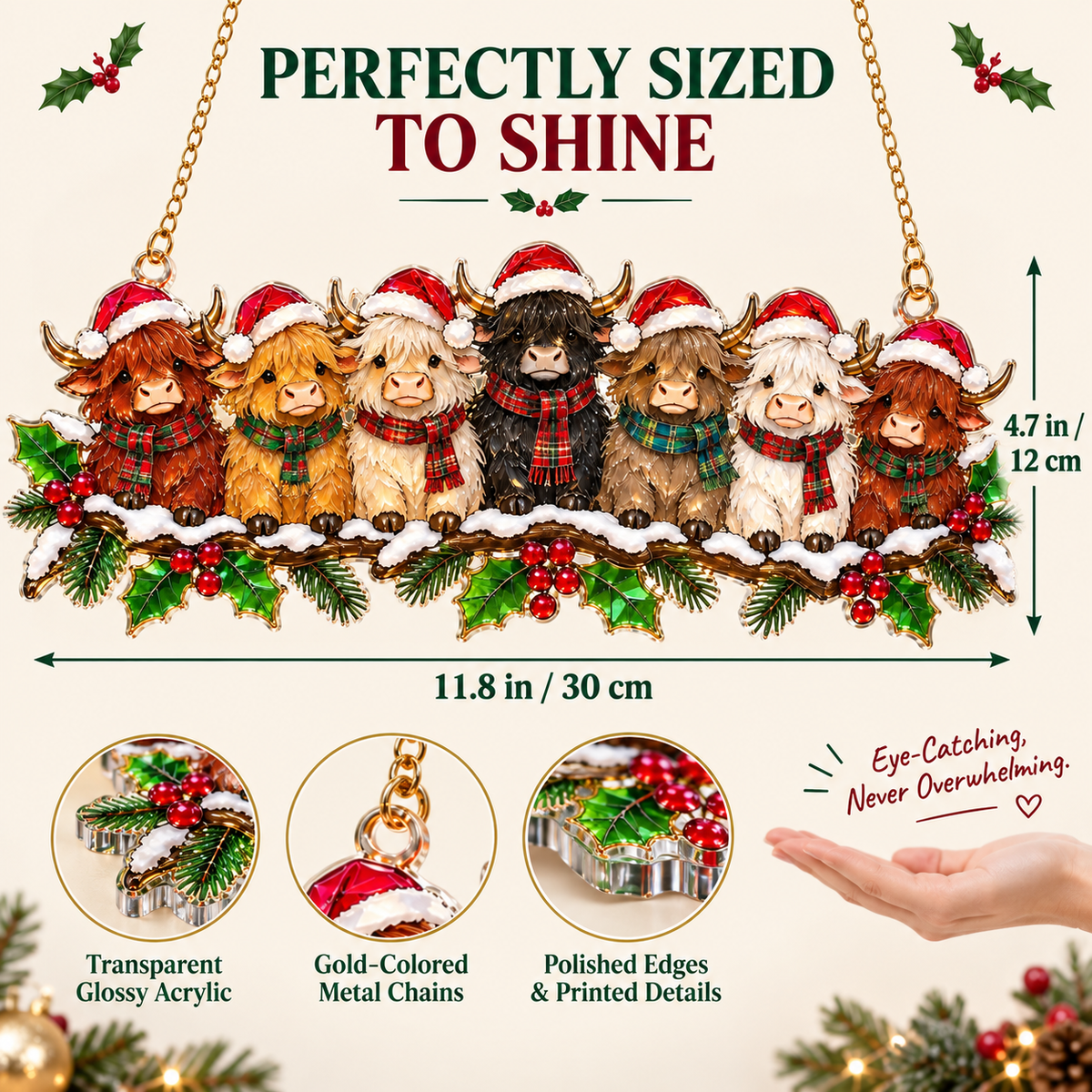 ✨ Whimsical Winter Suncatchers(11 types) | Shatterproof "Stained-Glass" Acrylic Window Hangings 🎄