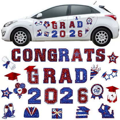 🎓 2026 Grad Car Magnets 🧲 – 30-Piece Set for Celebration Decor (Cars, Fridges & More)