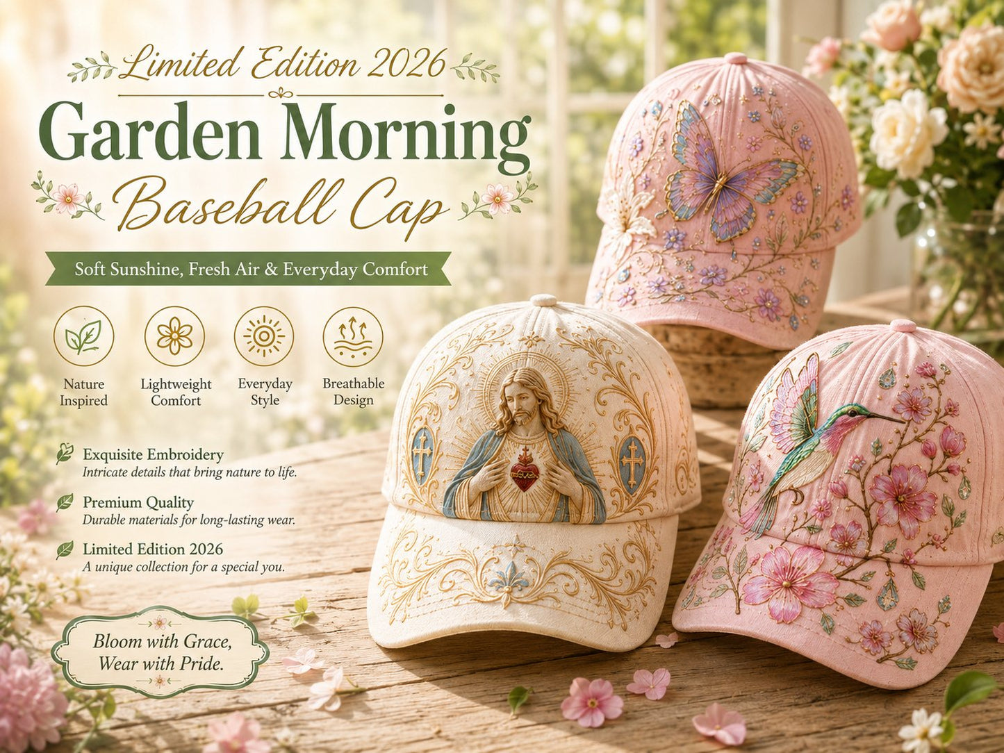 🔥Last Day 50% OFF 🌸🌿Garden Morning Cap  (✨2026 Limited Edition)