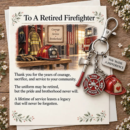 ✨ The "You Make a Difference" Retirement Appreciation Gift Set – Keychain & Greeting Card ✨