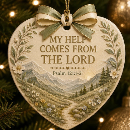 (🎁Last Day 49% OFF)✝️🎄Christian Scripture Christmas Ornament – Faith-Filled Ceramic Heart Keepsake