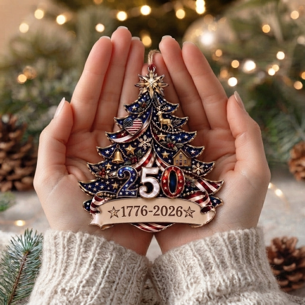 America 250th Anniversary Christmas Ornament