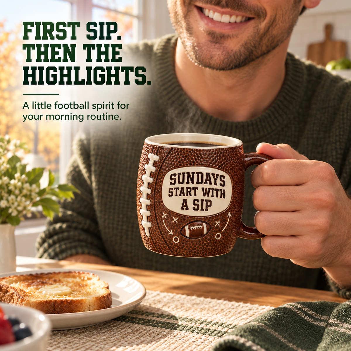 🏈 Your Game Day MVP Has Arrived! The Ultimate "Pigskin" Ceramic Mug ☕️