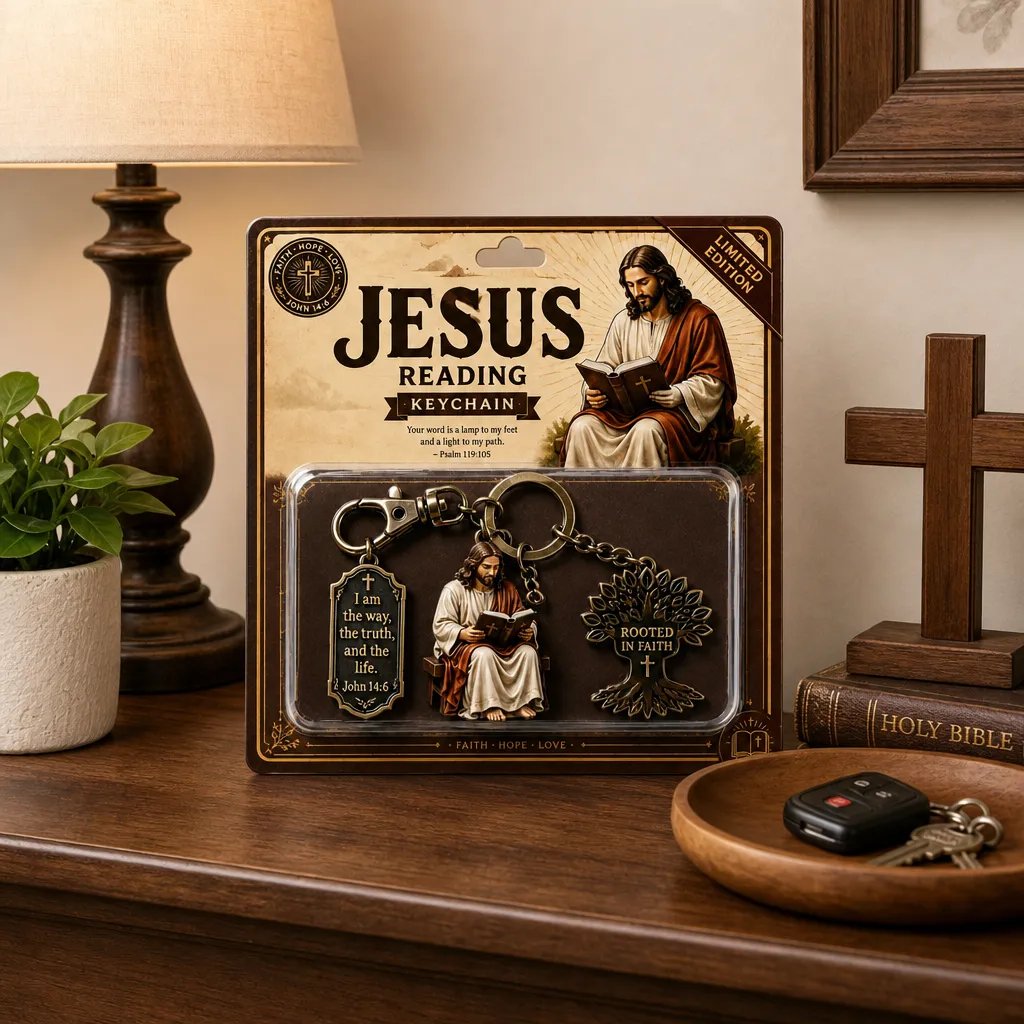 🔥Last Day 49% OFF🔥 - ✝Jesus Reading Keychain