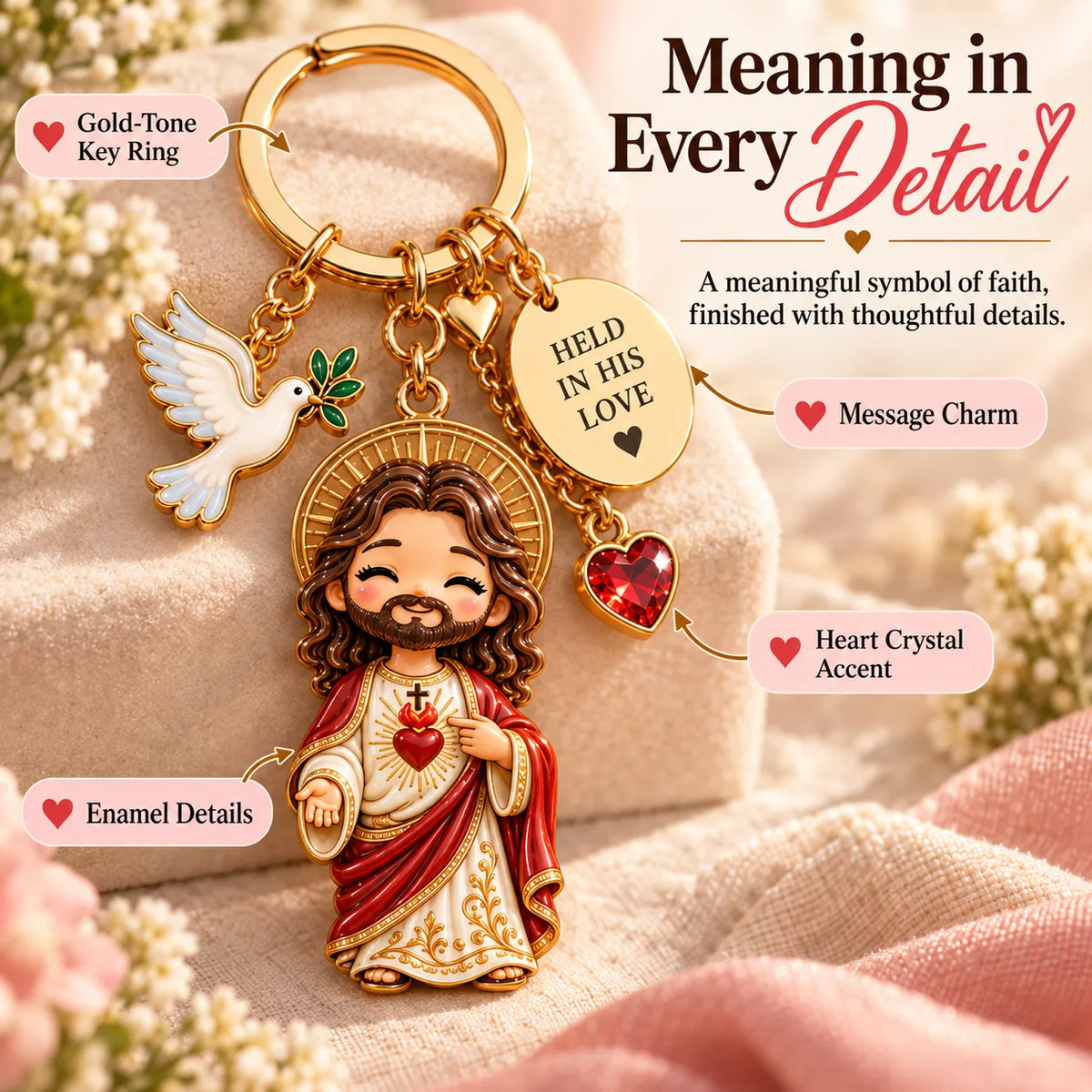 ⏳ Last Day 50% OFF – ✝️ Always With You Jesus Comfort Doll | Soft Crochet Companion with Scripture Message Card 🤍