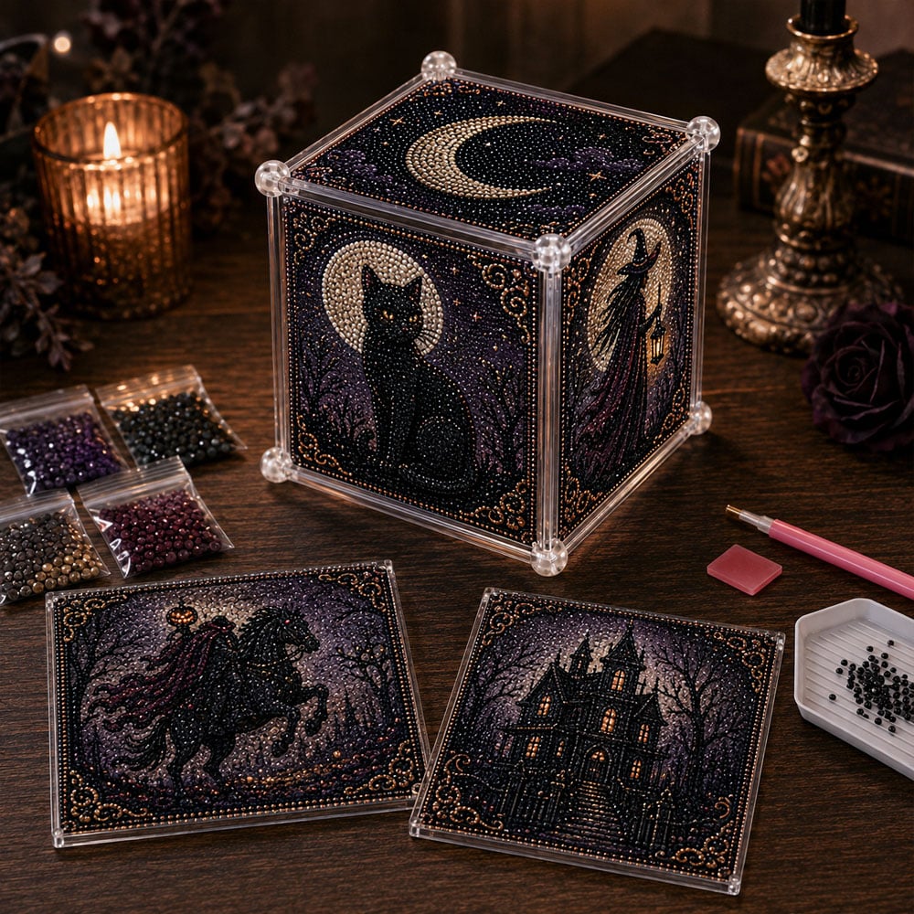 ✨ Sparkle Your Holidays! DIY Diamond Art Festive Cube Box (Decor & Storage in One!) 🎁
