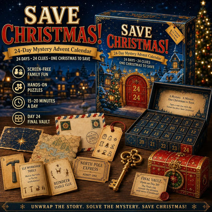 🎄24-Day Mystery Adventure Advent Calendar | Interactive Christmas Puzzle Game with 6 Story Themes, Hidden Clues & Hands-On Challenges 🧩