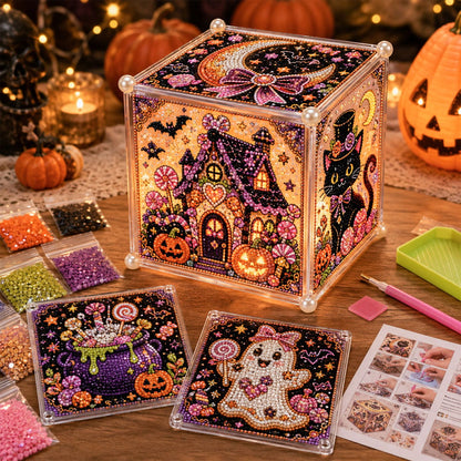 ✨ Sparkle Your Holidays! DIY Diamond Art Festive Cube Box (Decor & Storage in One!) 🎁